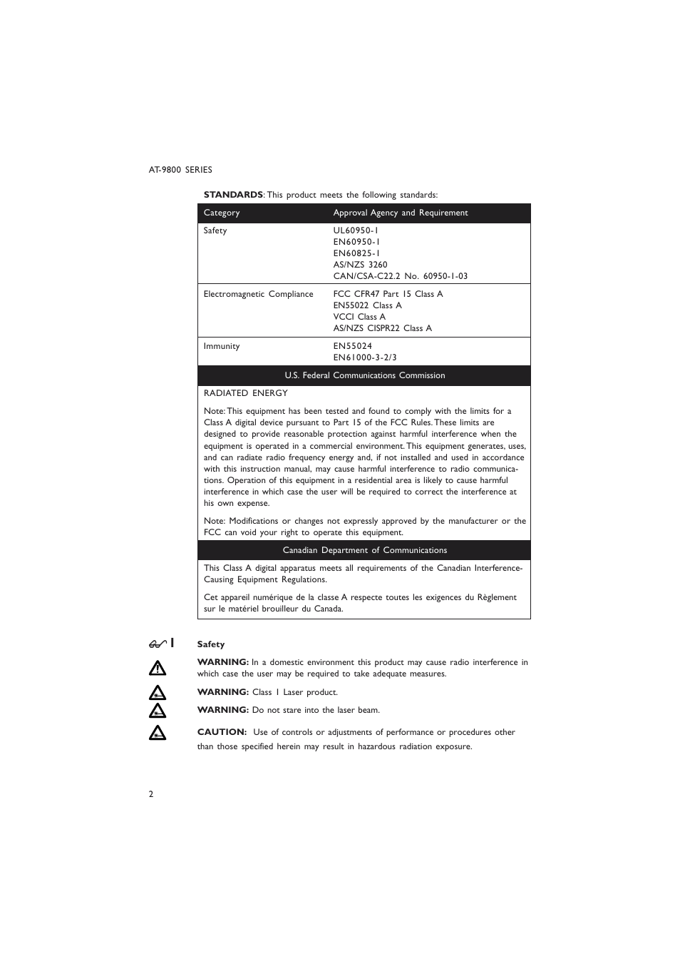 Allied Telesis AT-9800 SERIES User Manual | Page 2 / 20