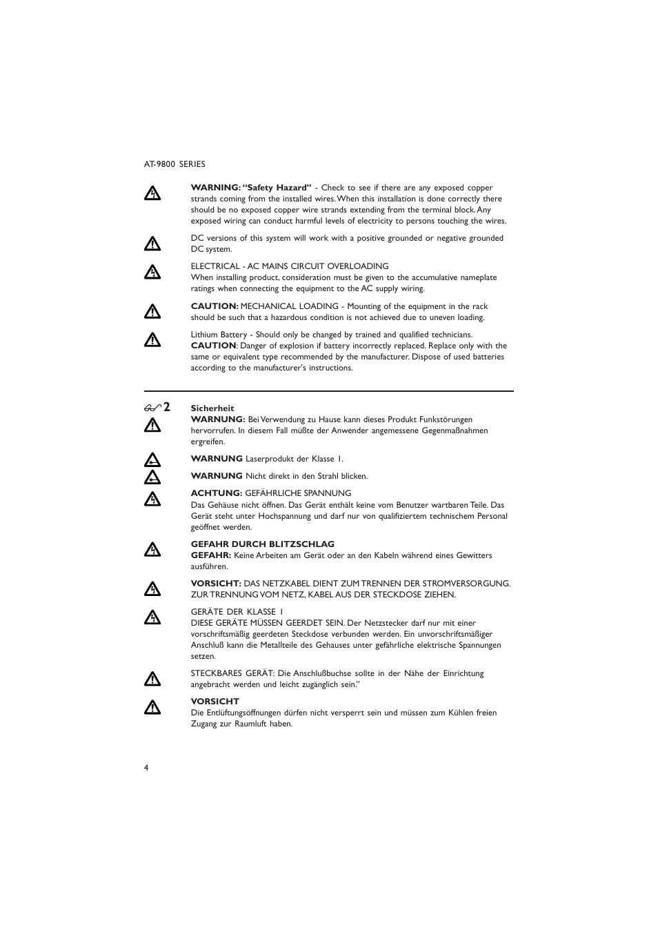 Allied Telesis AT-9800 SERIES User Manual | Page 4 / 20