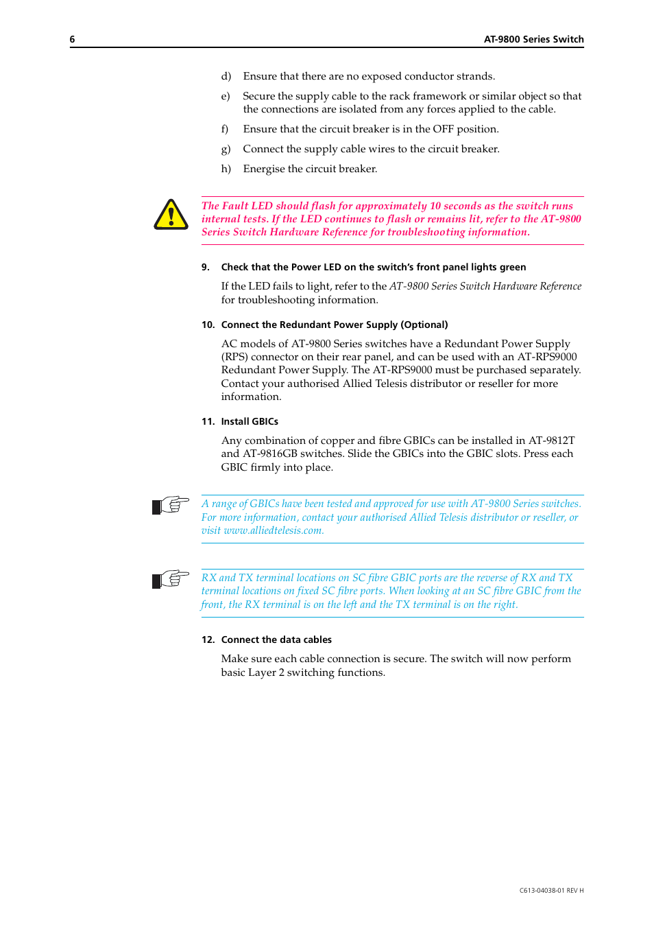 Step 10 | Allied Telesis AT-9800 Series Switch User Manual | Page 6 / 10