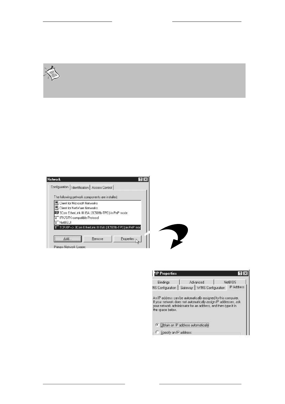 Step 2: configuring your ethernet network card, 1 for microsoft windows, 98 second edition / me | Allied Telesis AT-AR256E User Manual | Page 9 / 13