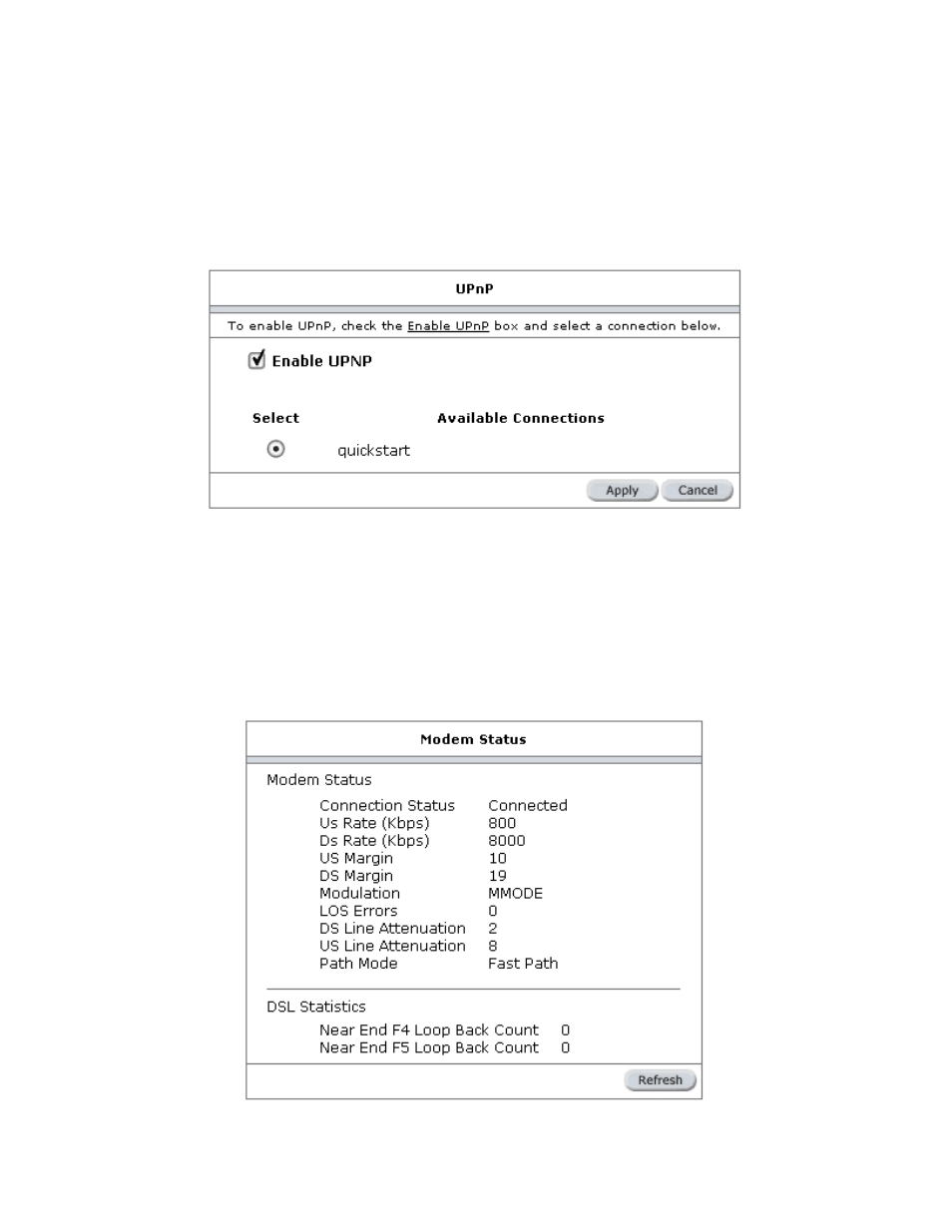 Upnp, Modem status | Allied Telesis AT-ARW256E User Manual | Page 30 / 50