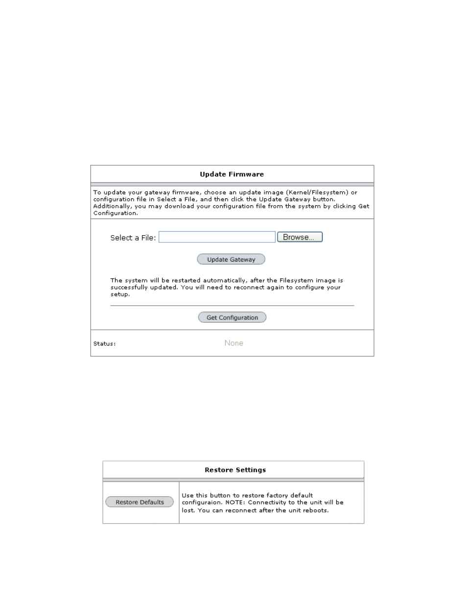 Firmware update, Restore default settings | Allied Telesis AT-ARW256E User Manual | Page 45 / 50
