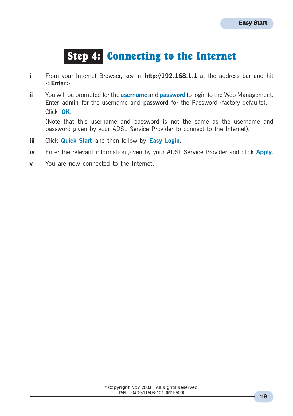 Step 4: connecting to the internet | Allied Telesis AT-AR236E User Manual | Page 19 / 19