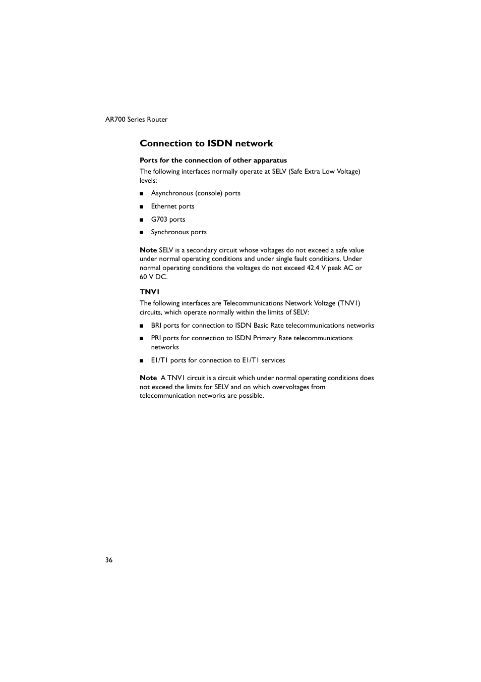 Connection to isdn network | Allied Telesis AR700 Series Router User Manual | Page 36 / 40