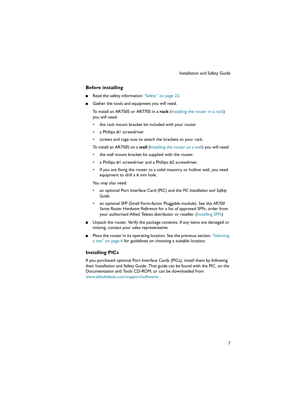 Allied Telesis AR700 Series Router User Manual | Page 7 / 40
