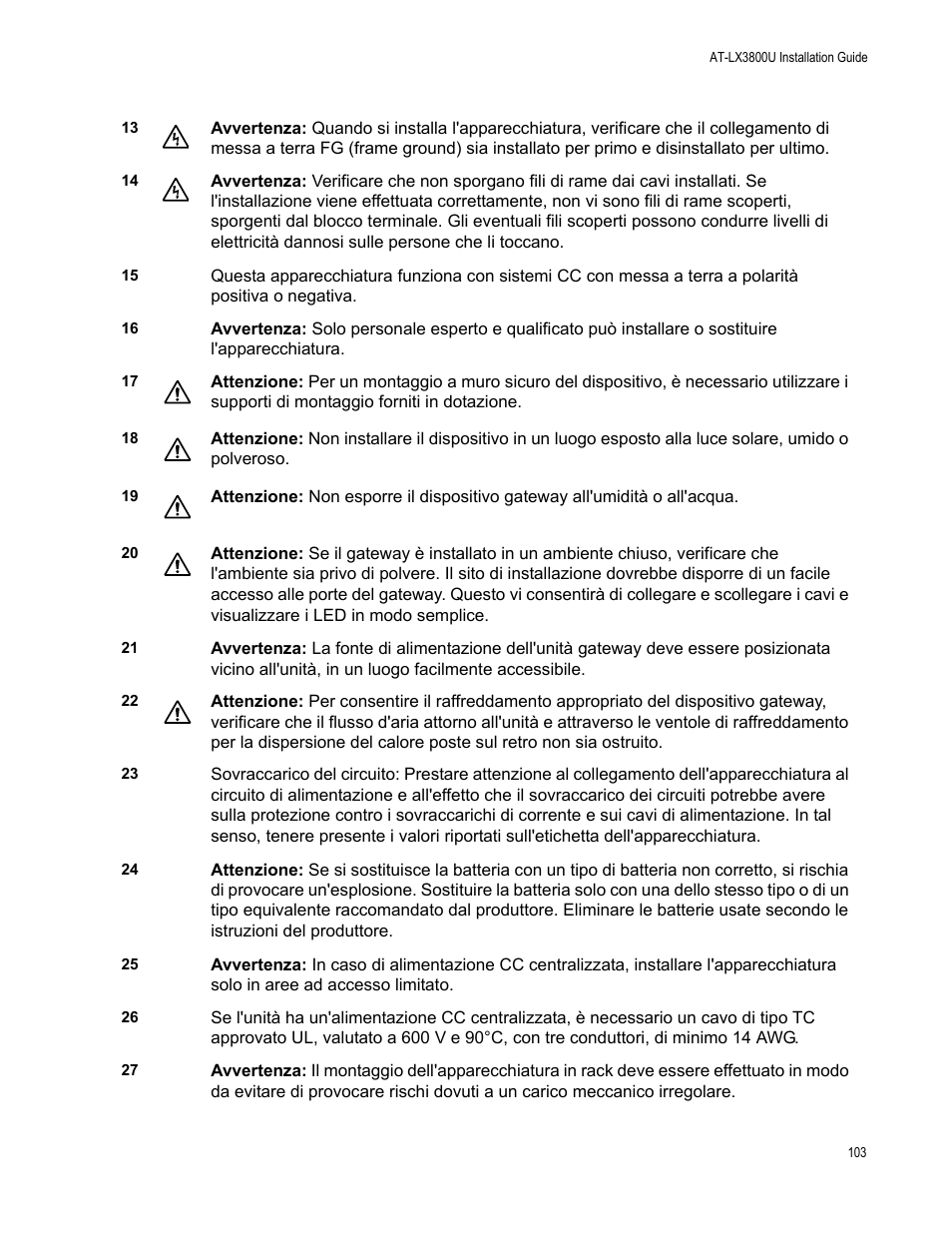 Allied Telesis AT-LX3800U User Manual | Page 103 / 110