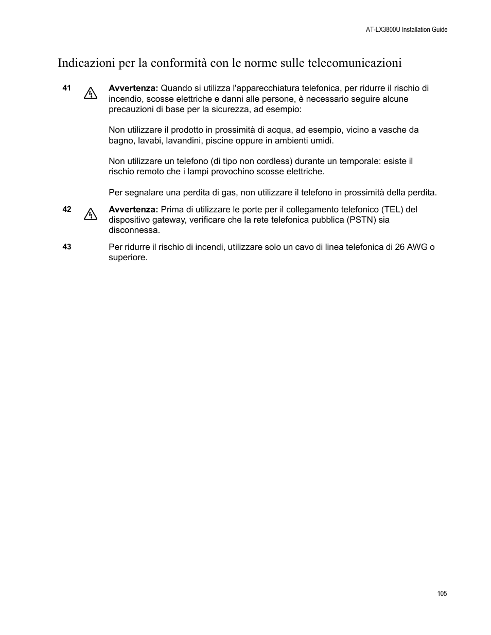 Allied Telesis AT-LX3800U User Manual | Page 105 / 110