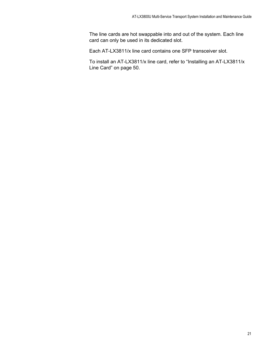 Allied Telesis AT-LX3800U User Manual | Page 21 / 110