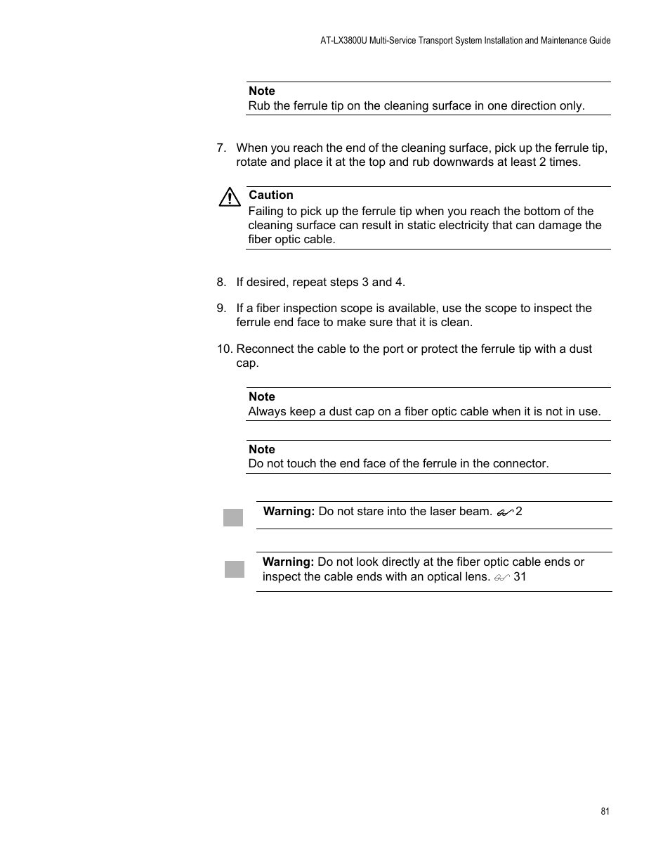 Allied Telesis AT-LX3800U User Manual | Page 81 / 110