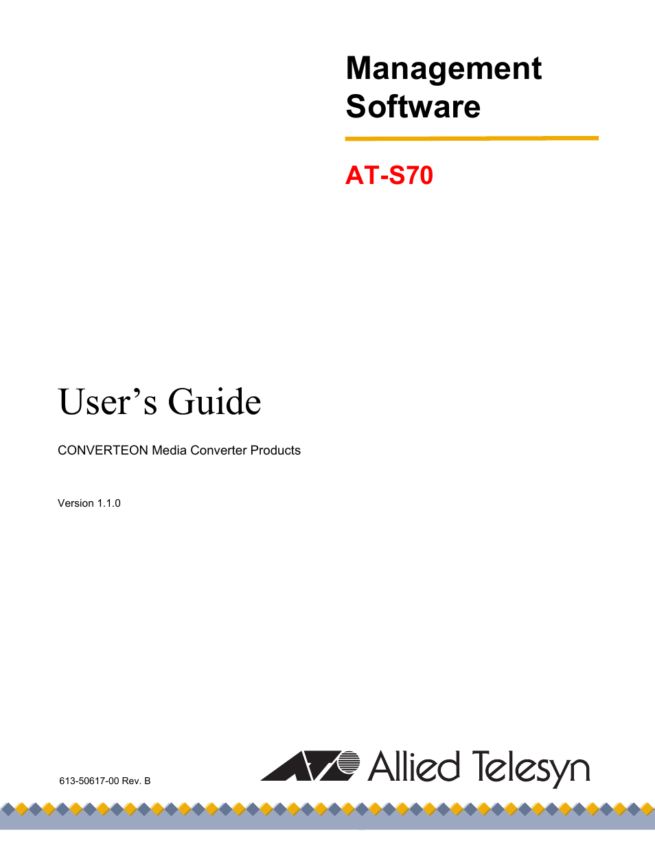 Allied Telesis AT-S70 User Manual | 132 pages