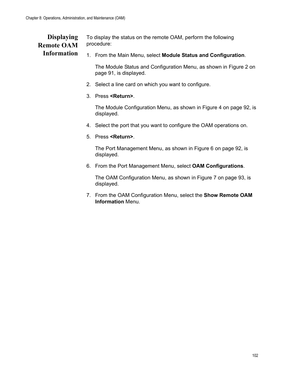 Displaying remote oam information | Allied Telesis AT-S70 User Manual | Page 102 / 132
