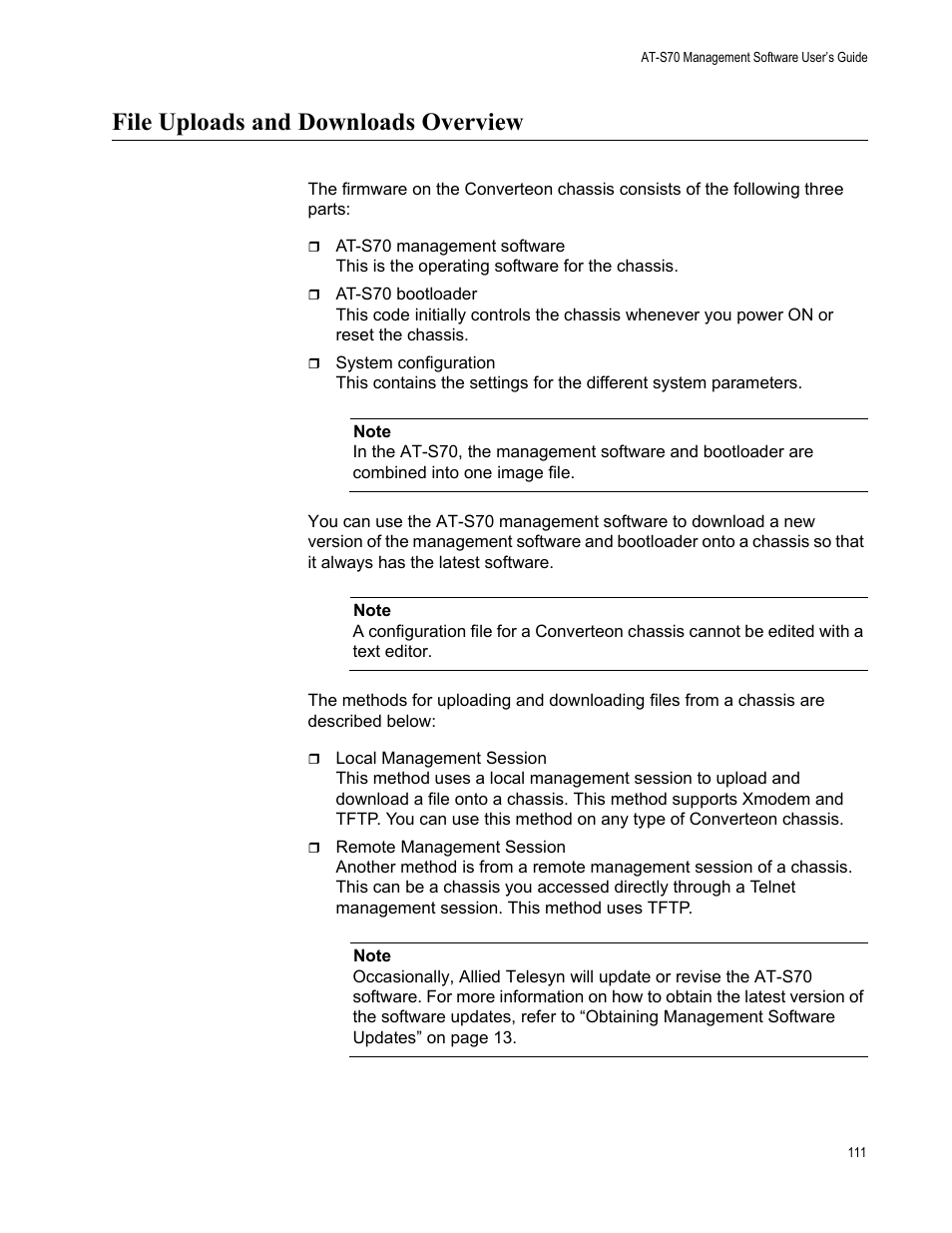 File uploads and downloads overview | Allied Telesis AT-S70 User Manual | Page 111 / 132