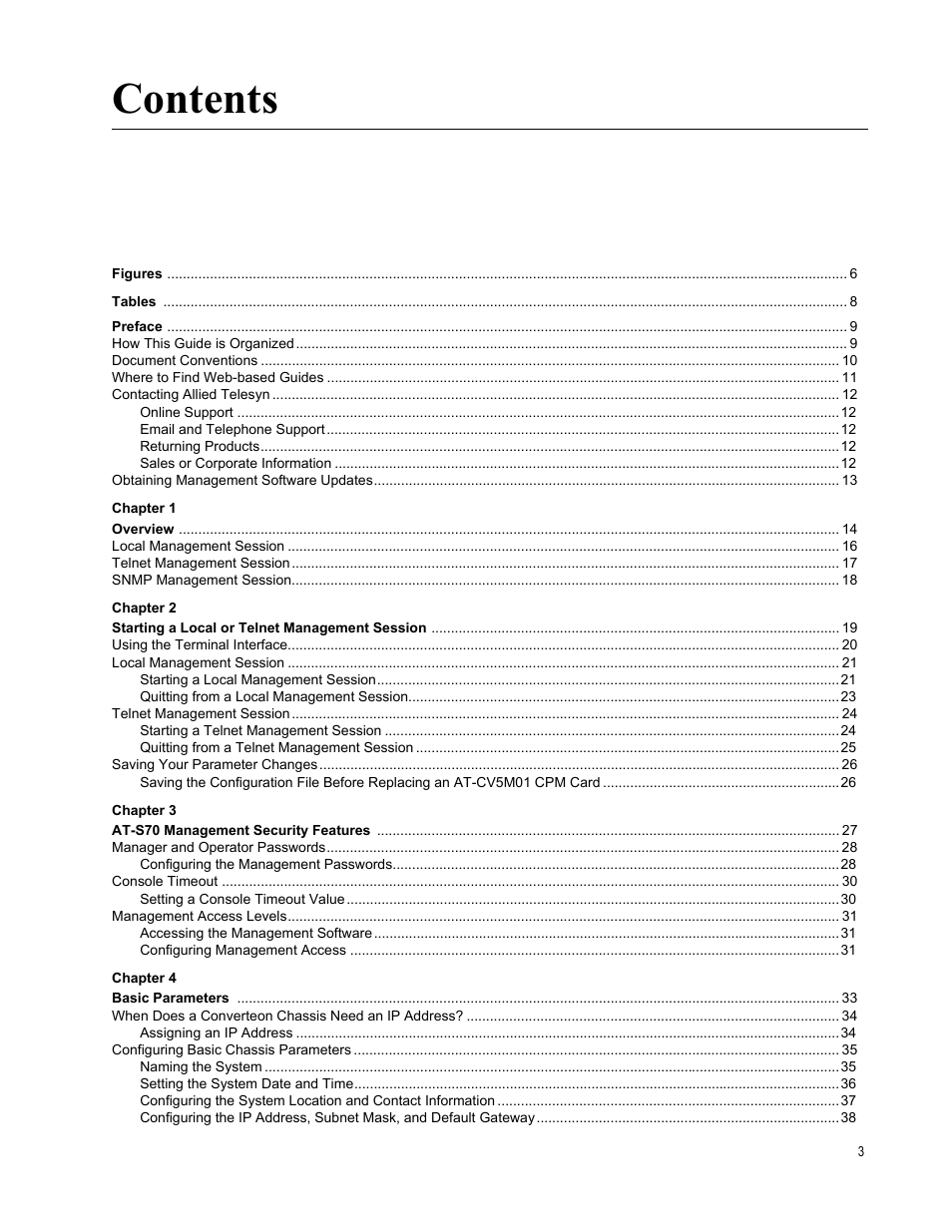 Allied Telesis AT-S70 User Manual | Page 3 / 132