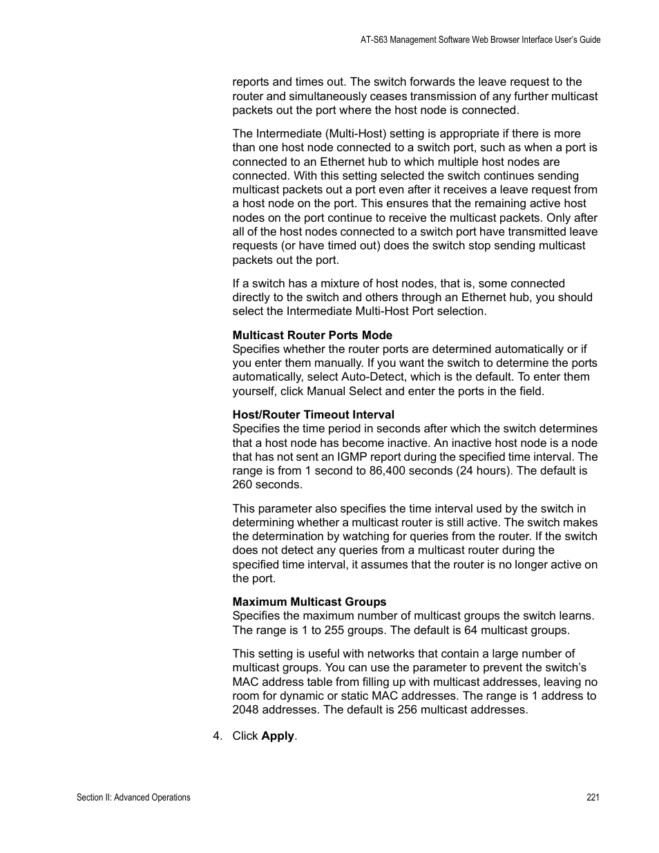 Allied Telesis AT-S63 User Manual | Page 221 / 456