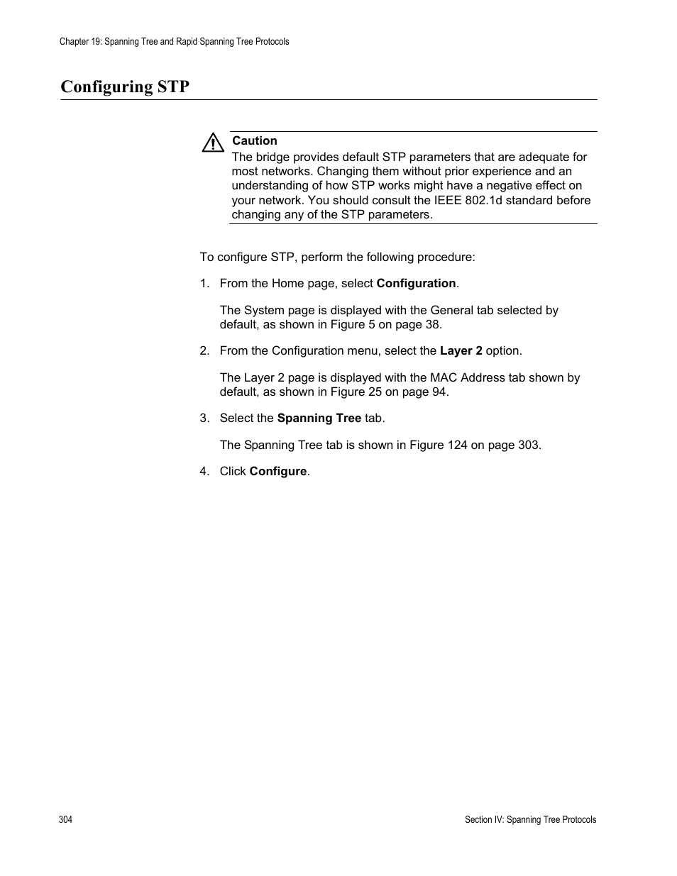 Configuring stp | Allied Telesis AT-S63 User Manual | Page 304 / 456