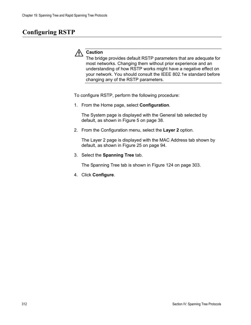 Configuring rstp | Allied Telesis AT-S63 User Manual | Page 312 / 456