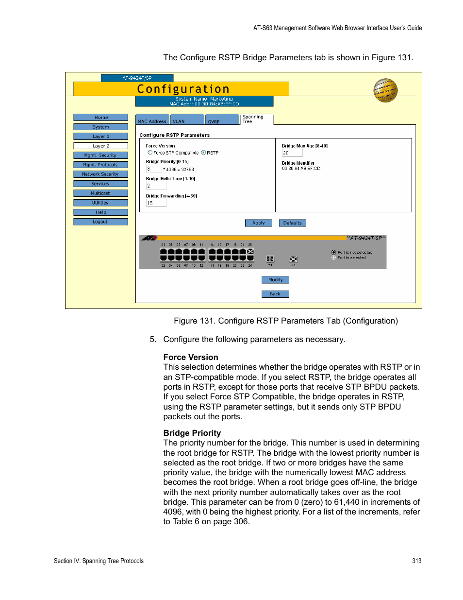 Allied Telesis AT-S63 User Manual | Page 313 / 456