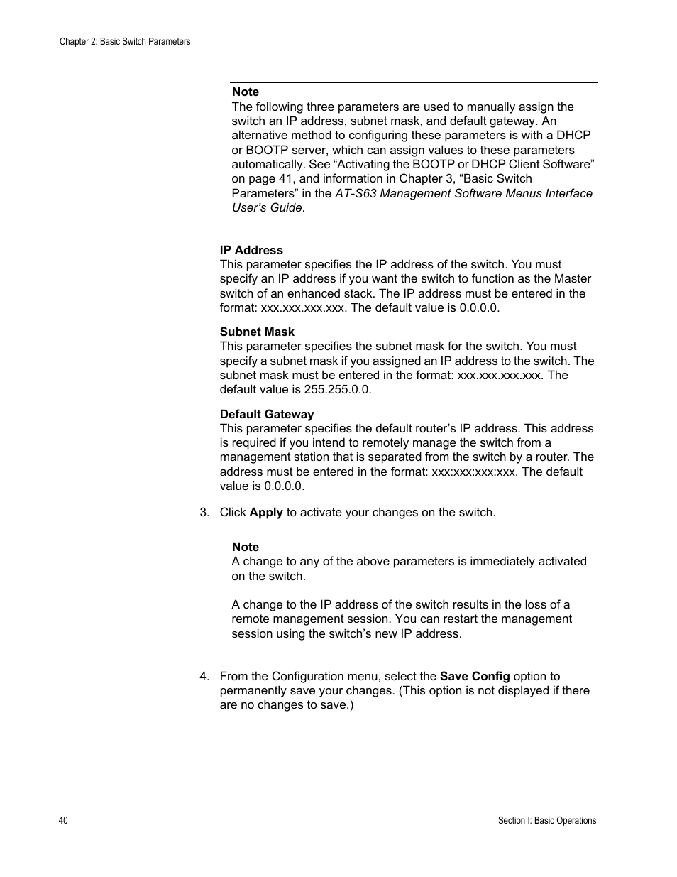 Allied Telesis AT-S63 User Manual | Page 40 / 456