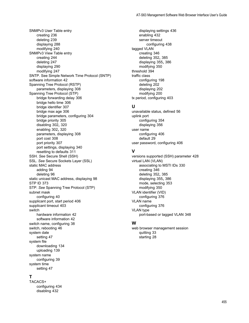 Allied Telesis AT-S63 User Manual | Page 455 / 456