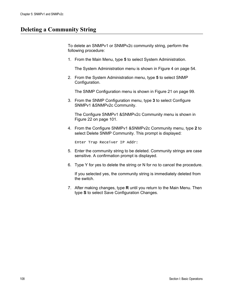 Deleting a community string | Allied Telesis AT-S63 User Manual | Page 108 / 902