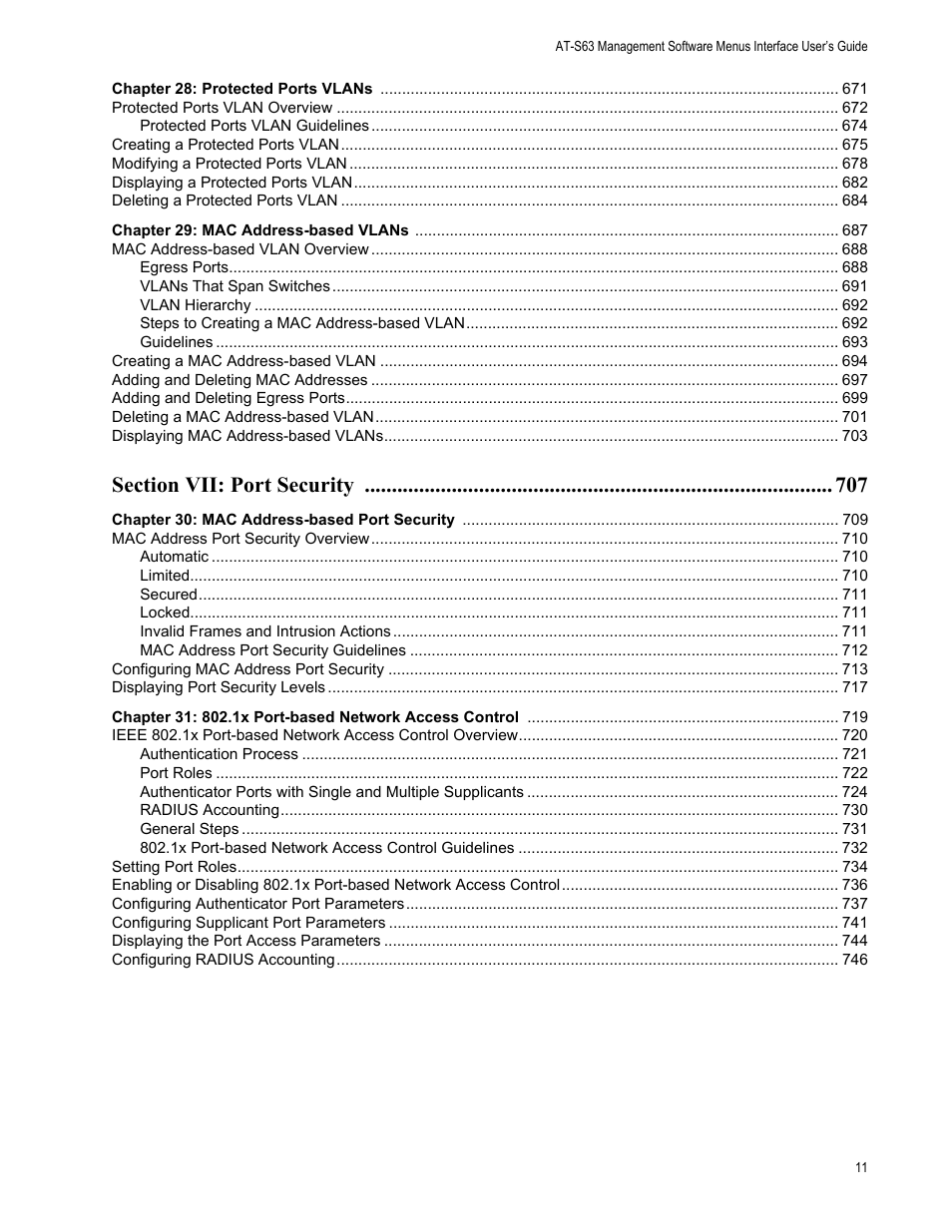Allied Telesis AT-S63 User Manual | Page 11 / 902