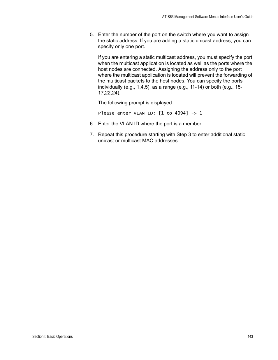 Allied Telesis AT-S63 User Manual | Page 143 / 902