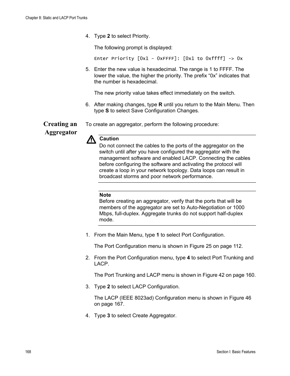 Creating an aggregator | Allied Telesis AT-S63 User Manual | Page 168 / 902