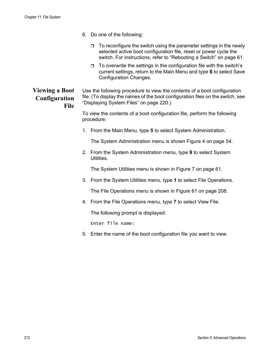 Viewing a boot configuration file | Allied Telesis AT-S63 User Manual | Page 212 / 902