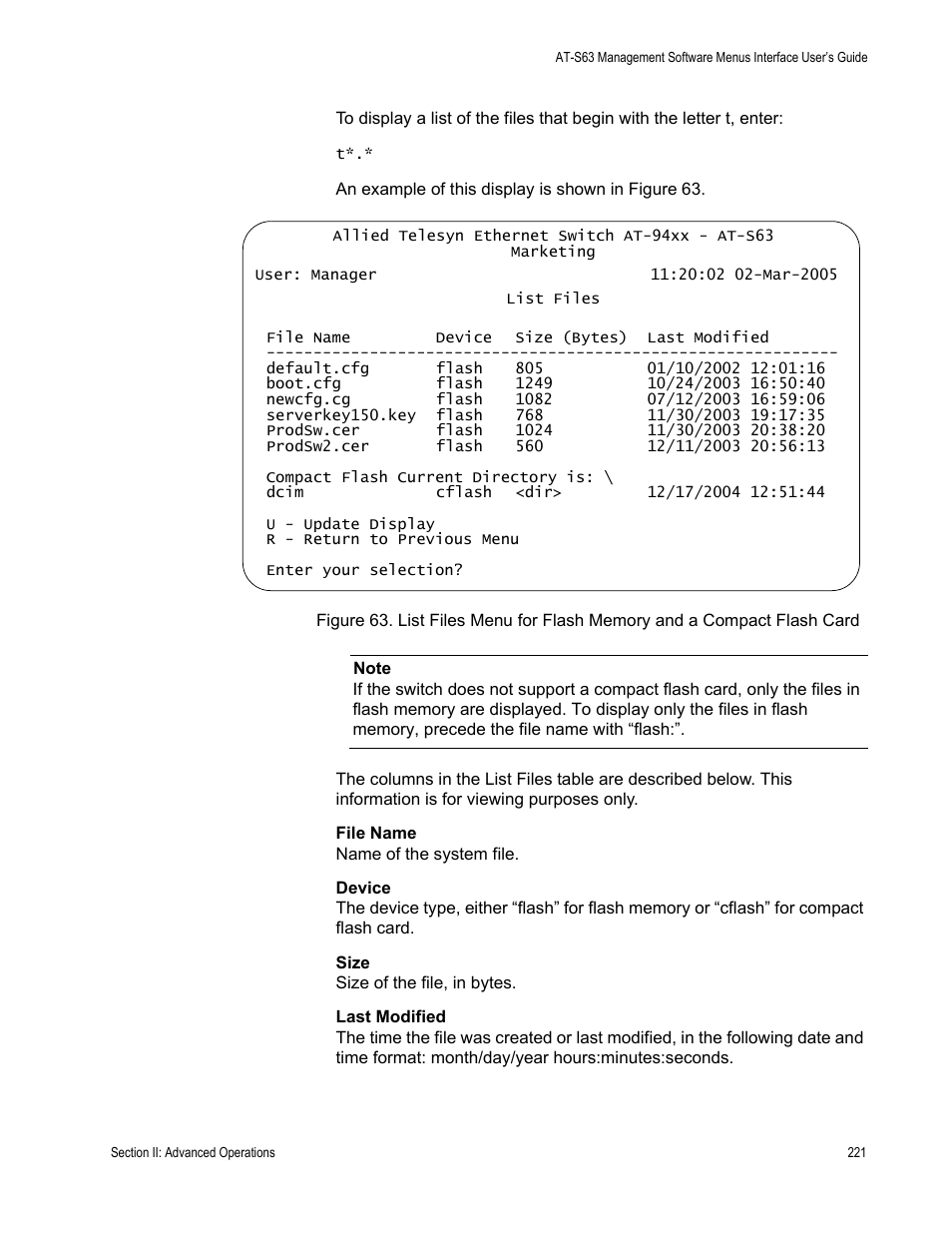 Allied Telesis AT-S63 User Manual | Page 221 / 902