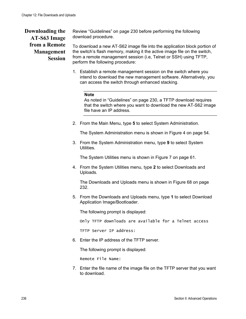 Allied Telesis AT-S63 User Manual | Page 236 / 902