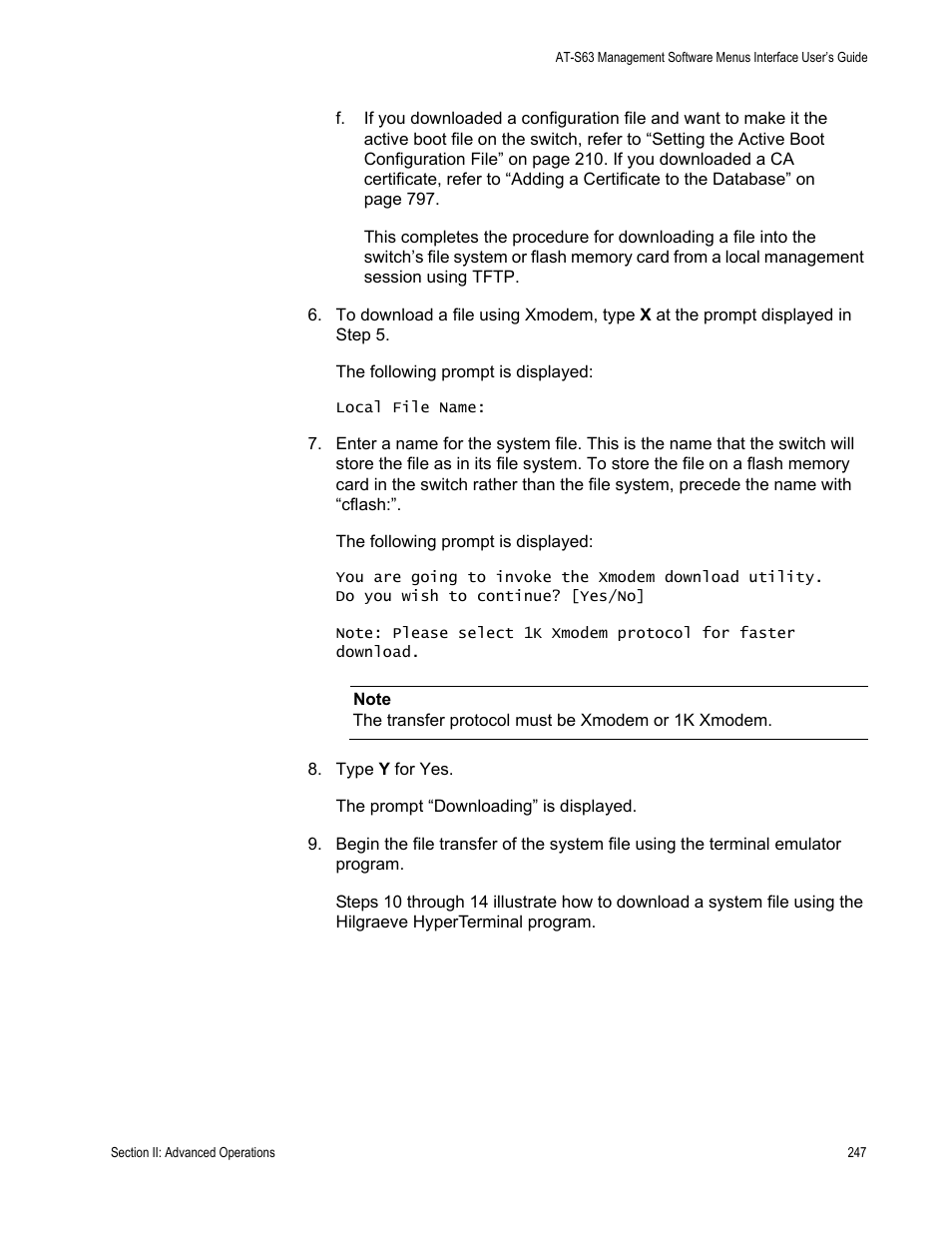 Allied Telesis AT-S63 User Manual | Page 247 / 902