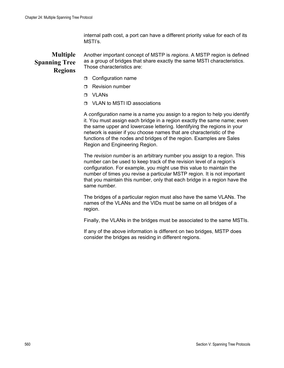 Multiple spanning tree regions | Allied Telesis AT-S63 User Manual | Page 560 / 902