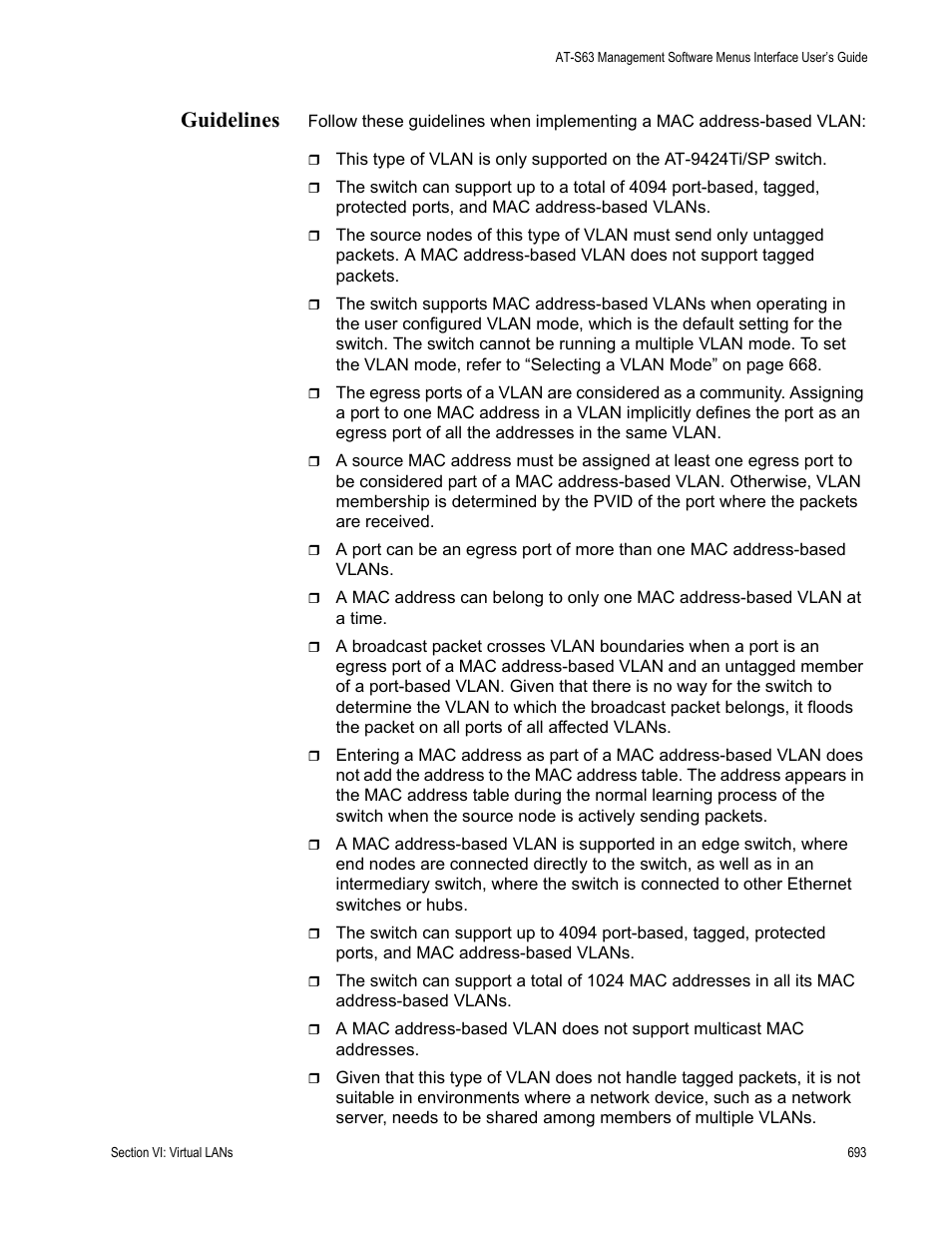 Guidelines | Allied Telesis AT-S63 User Manual | Page 693 / 902