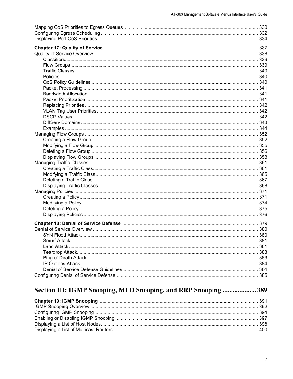 Allied Telesis AT-S63 User Manual | Page 7 / 902