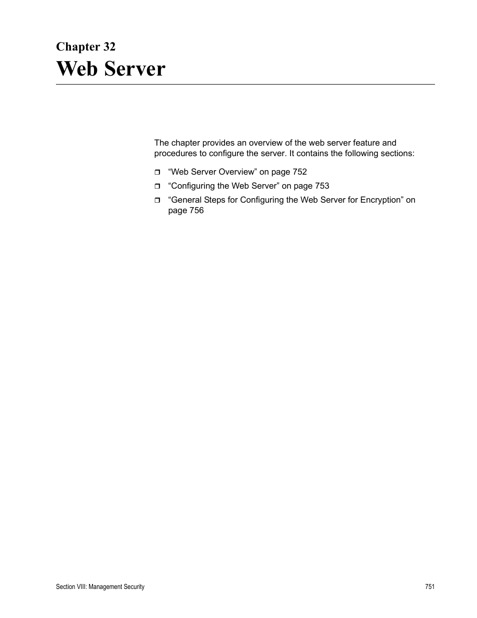 Chapter 32, Web server, Chapter 32: web server | Allied Telesis AT-S63 User Manual | Page 751 / 902