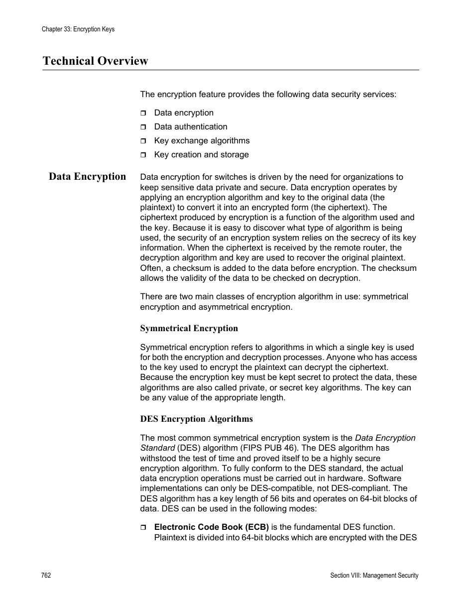 Technical overview, Data encryption | Allied Telesis AT-S63 User Manual | Page 762 / 902