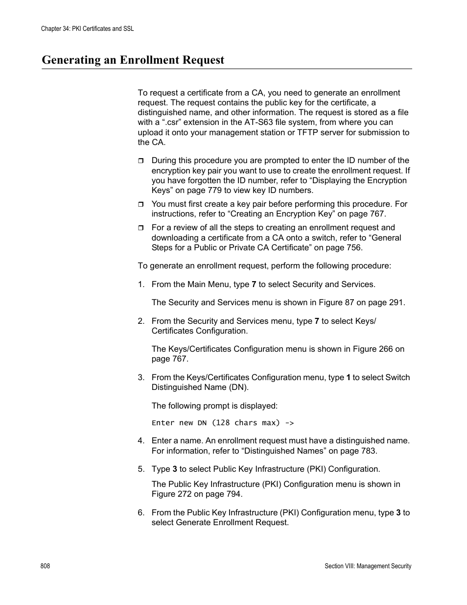 Generating an enrollment request, In “generating an | Allied Telesis AT-S63 User Manual | Page 808 / 902