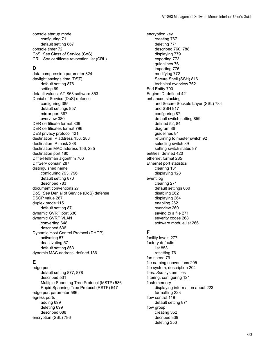 Allied Telesis AT-S63 User Manual | Page 893 / 902