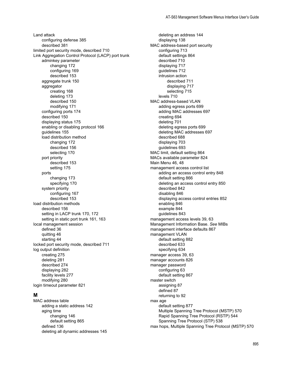 Allied Telesis AT-S63 User Manual | Page 895 / 902