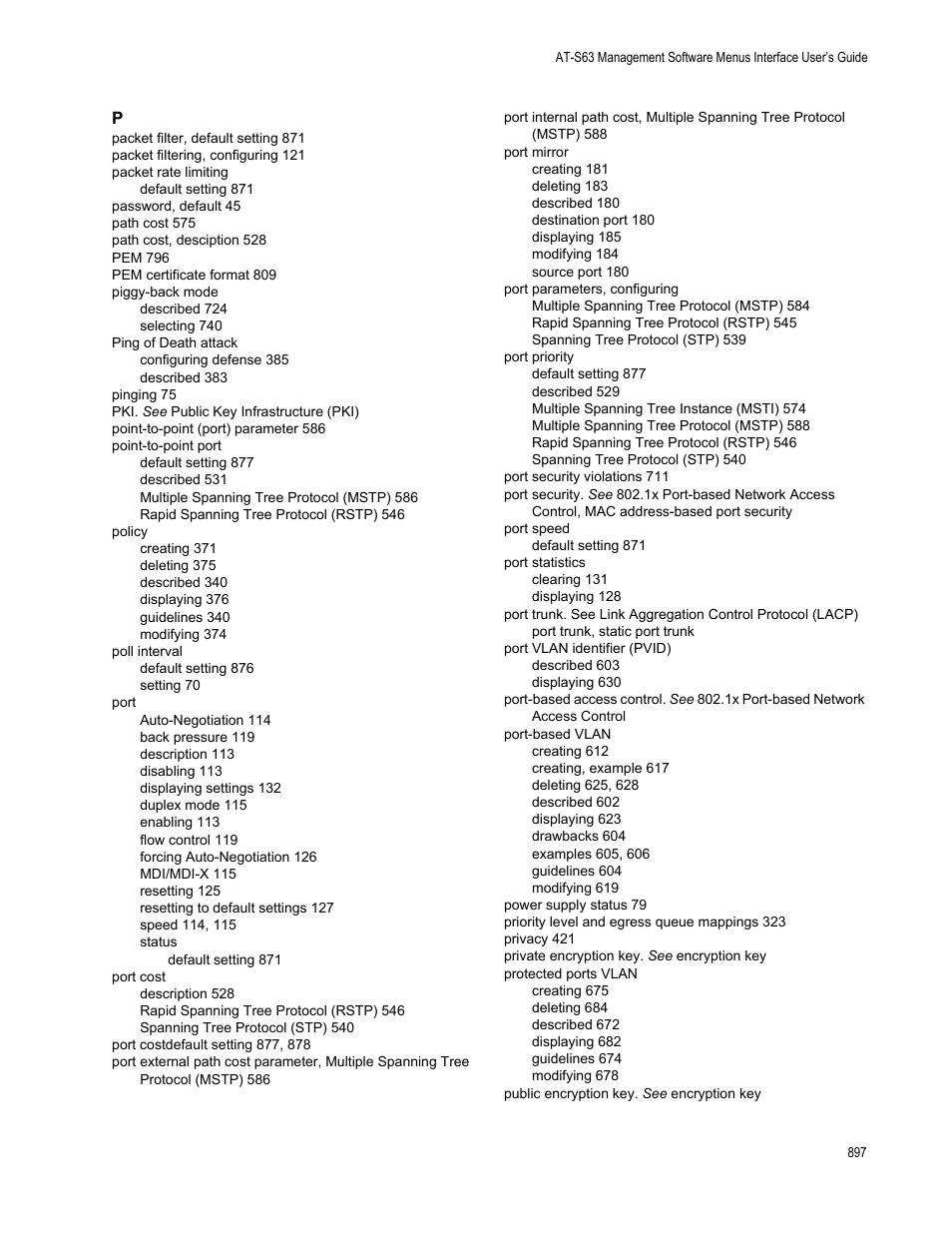 Allied Telesis AT-S63 User Manual | Page 897 / 902