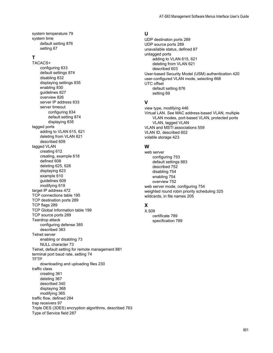 Allied Telesis AT-S63 User Manual | Page 901 / 902