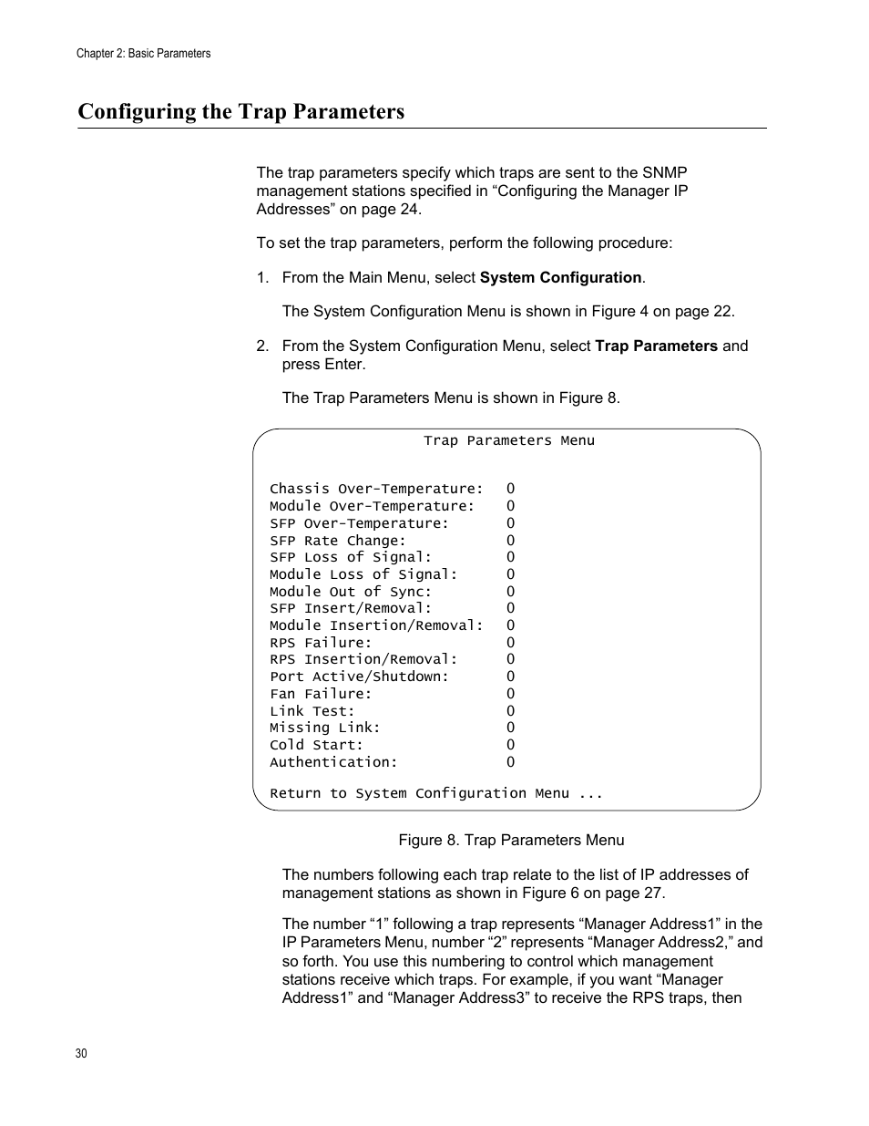 Configuring the trap parameters | Allied Telesis AT-S65 User Manual | Page 30 / 98