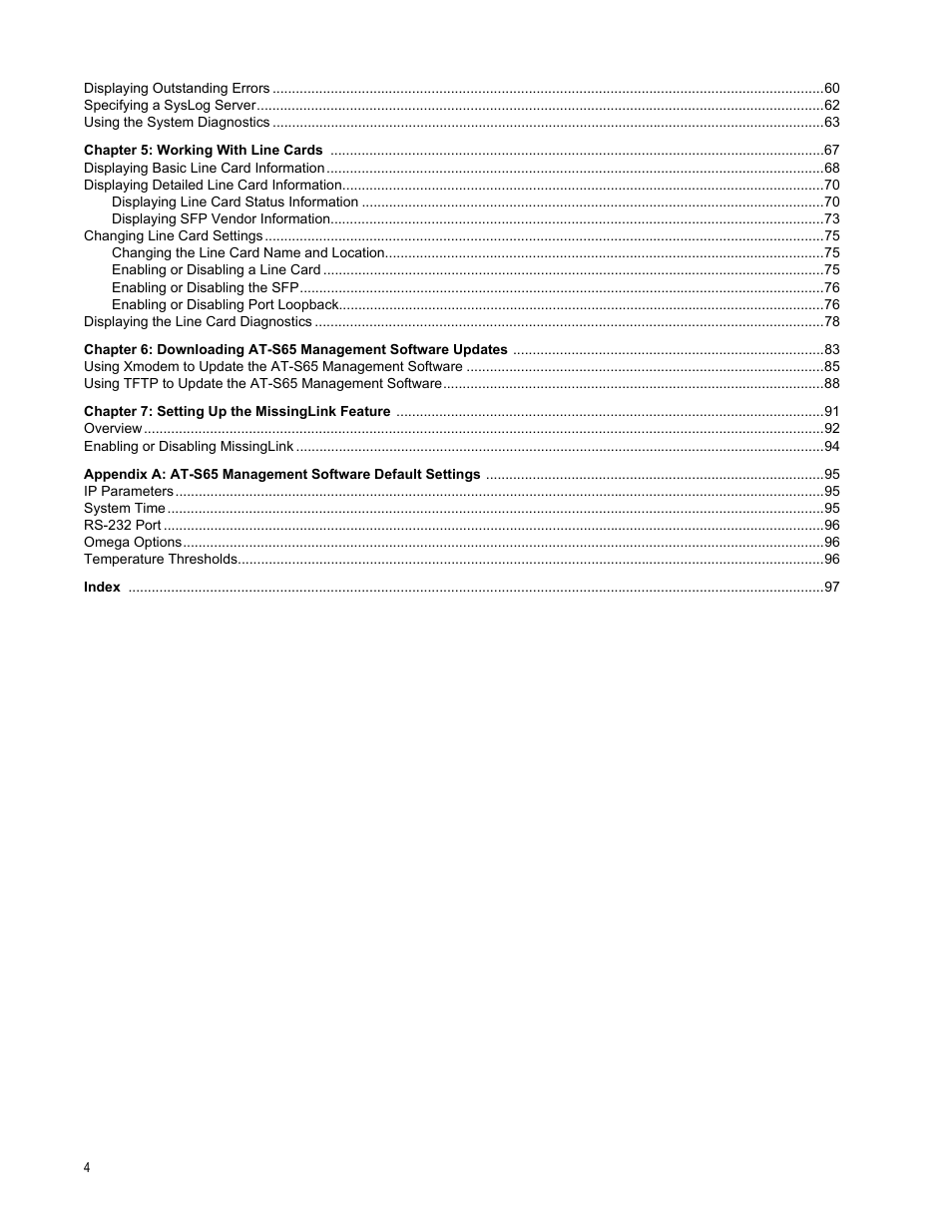 Allied Telesis AT-S65 User Manual | Page 4 / 98