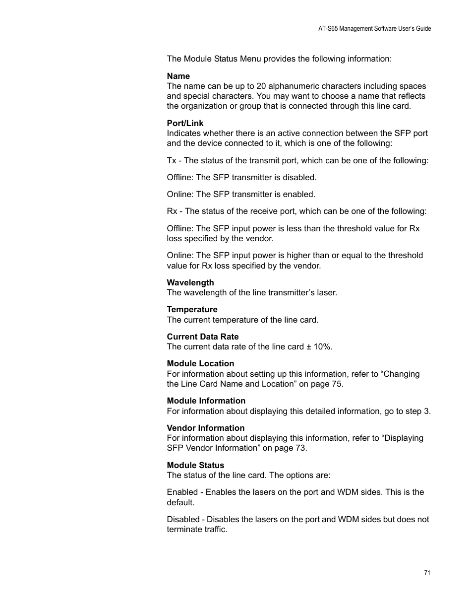 Allied Telesis AT-S65 User Manual | Page 71 / 98