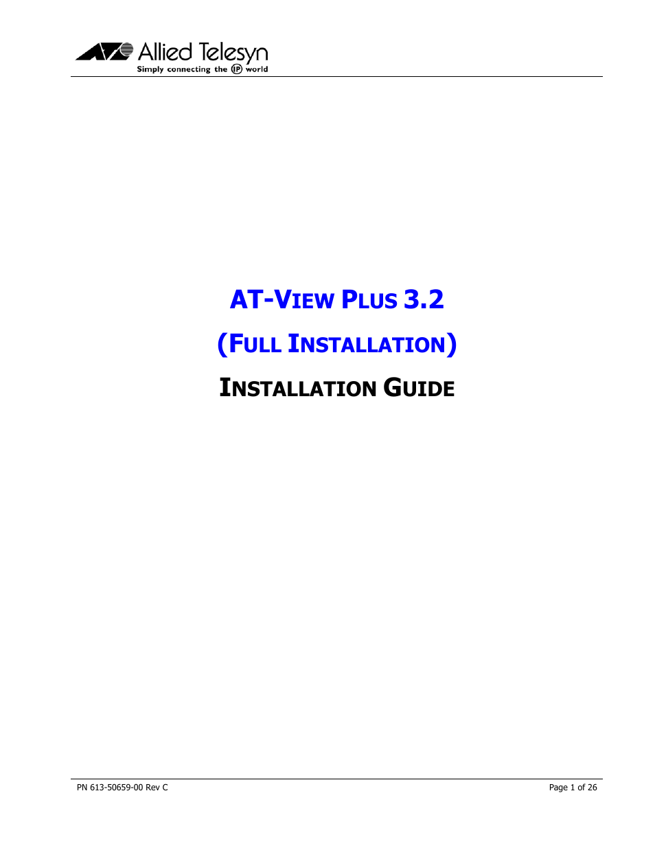Allied Telesis AT-VIEW PLUS 3.2 install User Manual | 26 pages