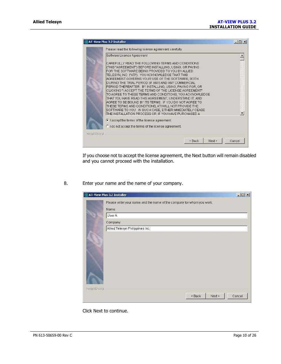 Allied Telesis AT-VIEW PLUS 3.2 install User Manual | Page 10 / 26