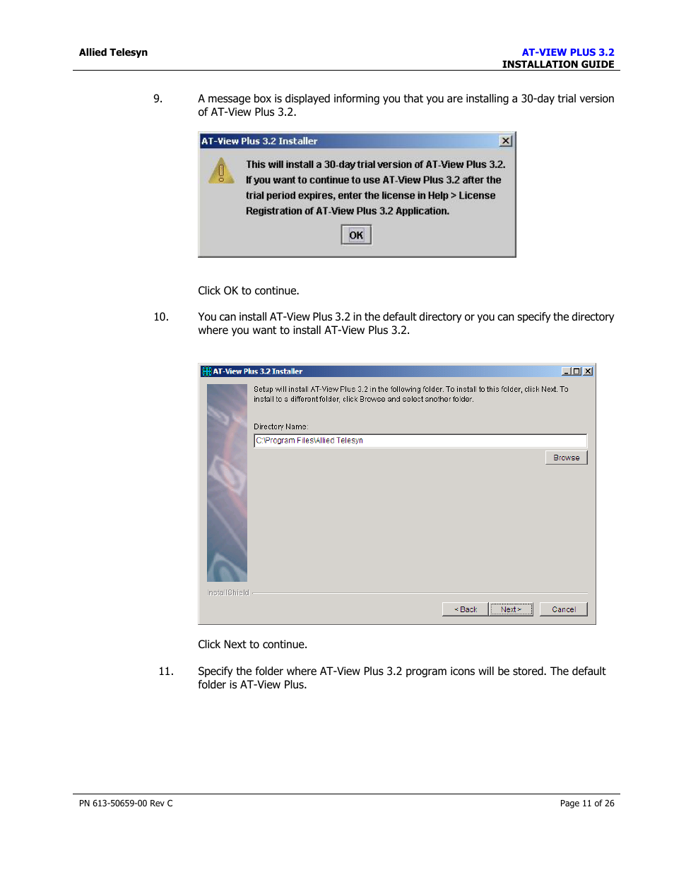 Allied Telesis AT-VIEW PLUS 3.2 install User Manual | Page 11 / 26
