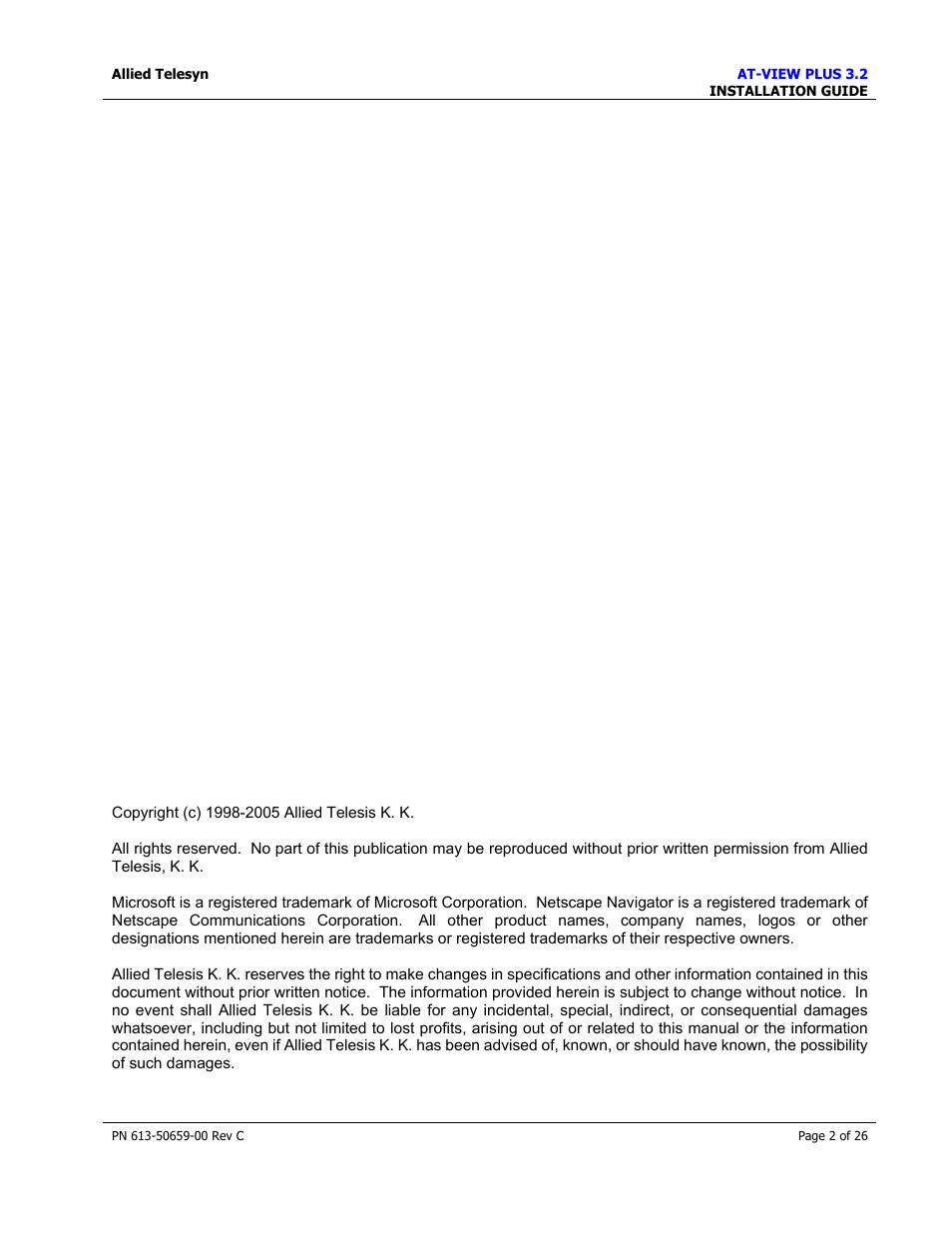 Allied Telesis AT-VIEW PLUS 3.2 install User Manual | Page 2 / 26