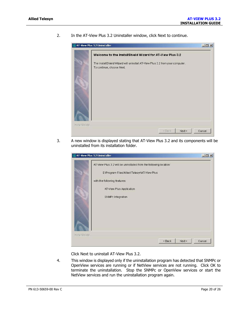 Allied Telesis AT-VIEW PLUS 3.2 install User Manual | Page 20 / 26