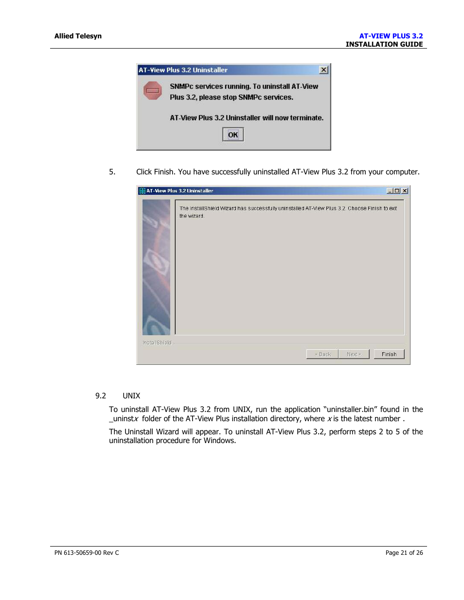 Unix | Allied Telesis AT-VIEW PLUS 3.2 install User Manual | Page 21 / 26